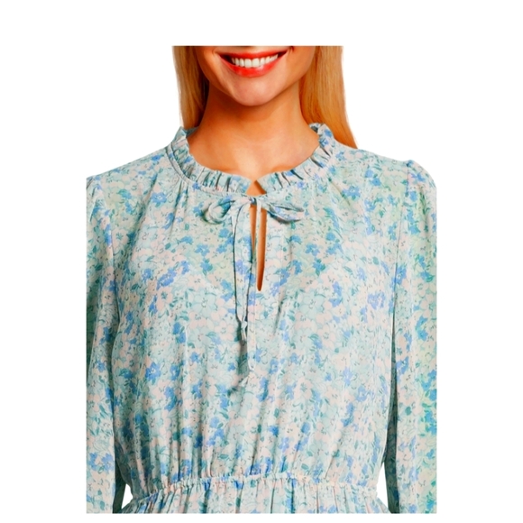 Time and Tru Women's Tiered midi dress size Large color H2O floral. 2 for $30 - Picture 5 of 5